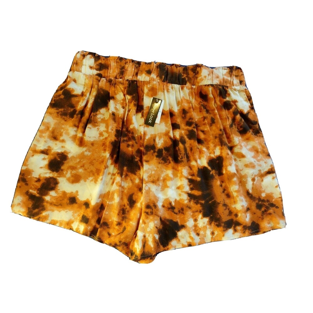 Tie Dye Shorts Plus Size 3XL Women's New Look Brand Elastic Waist With Belt New.